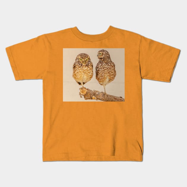 Burrowing owl athena cunnicularia Kids T-Shirt by dalyndigaital2@gmail.com